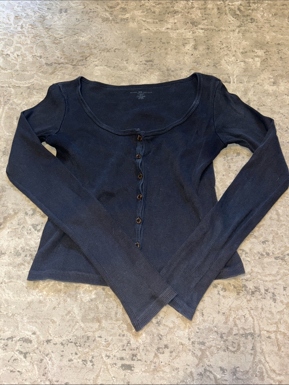 Brandy Melville Vintage Top Black Button Top